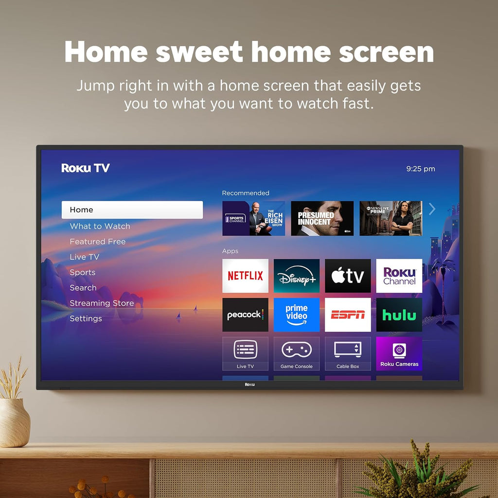 Roku Smart TV 2025 C 40-Inch Select Series, 1080p Full HD TV C RokuTV with Voice Remote C Flat Screen LED Television with Wi-Fi for Streaming Live