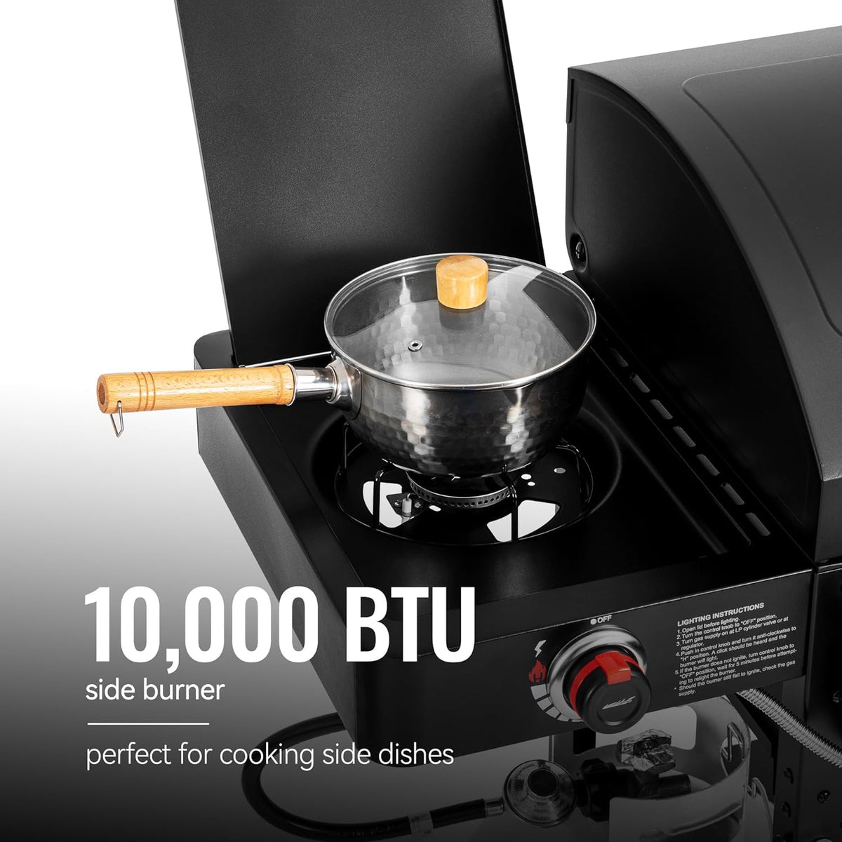 2-Burner Gas and Charcoal Combo Grill with Offset Smoker & Side Burner, 34,000 BTU Dual Fuel Grill, 1020 Sq. In. Cooking Area, Ideal for Outdoor