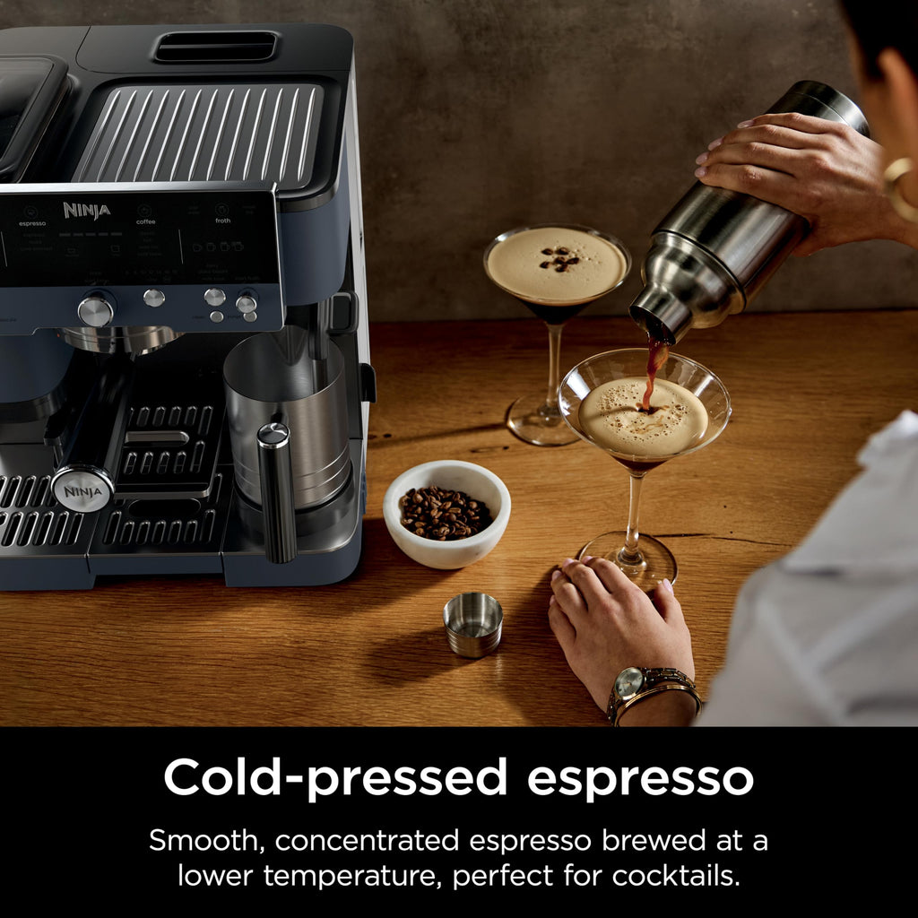 Ninja Luxe Caf 3-in-1 Espresso, Drip Coffee and Cold Brew Machine | Intergrated Coffee Grinder, Milk Frother, Assisted Tamper & Built-In Espresso