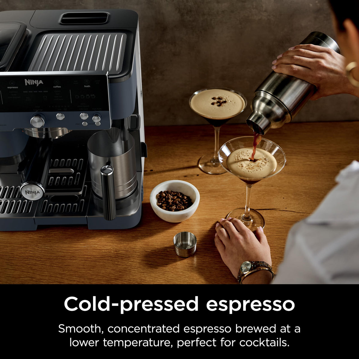 Ninja Luxe Caf 3-in-1 Espresso, Drip Coffee and Cold Brew Machine | Intergrated Coffee Grinder, Milk Frother, Assisted Tamper & Built-In Espresso
