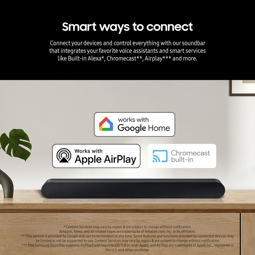 SAMSUNG S60D 5.0ch Soundbar w/Wireless Dolby Atmos Audio, All-in-One Design, Q-Symphony, SpaceFit Sound Pro, Adaptive Sound, Game Mode Pro with Alexa