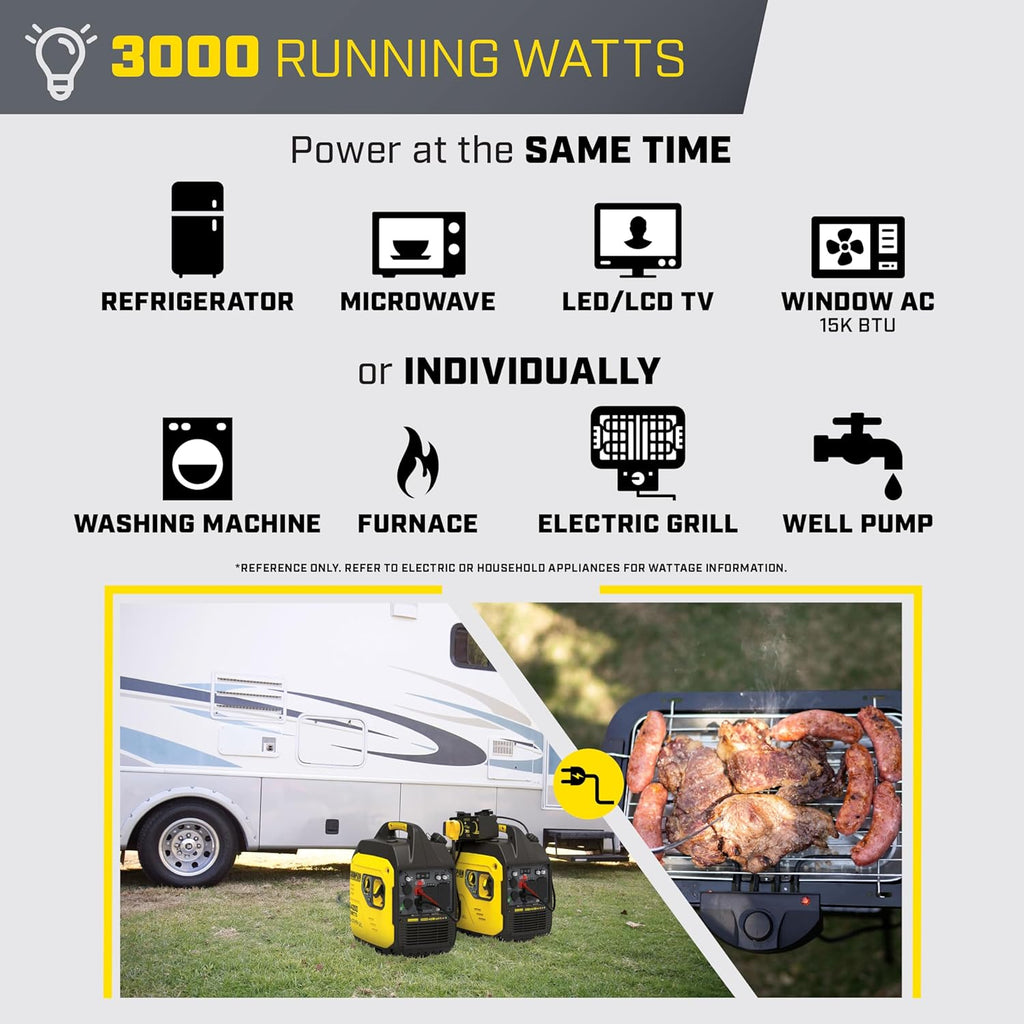 Champion Power Equipment 4000-Watt Dual Fuel RV Ready Portable Inverter Generator with Quiet Technology and CO Shield