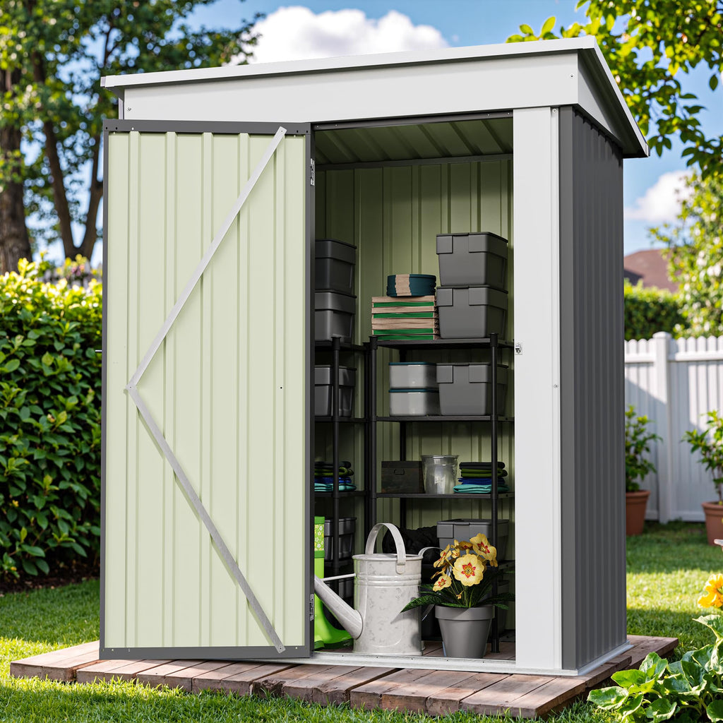 Patiowell 10 x 12 FT Metal Storage Shed for Outdoor, Steel Yard Shed with Design of Lockable Doors, Utility and Tool Storage for Garden, Backyard