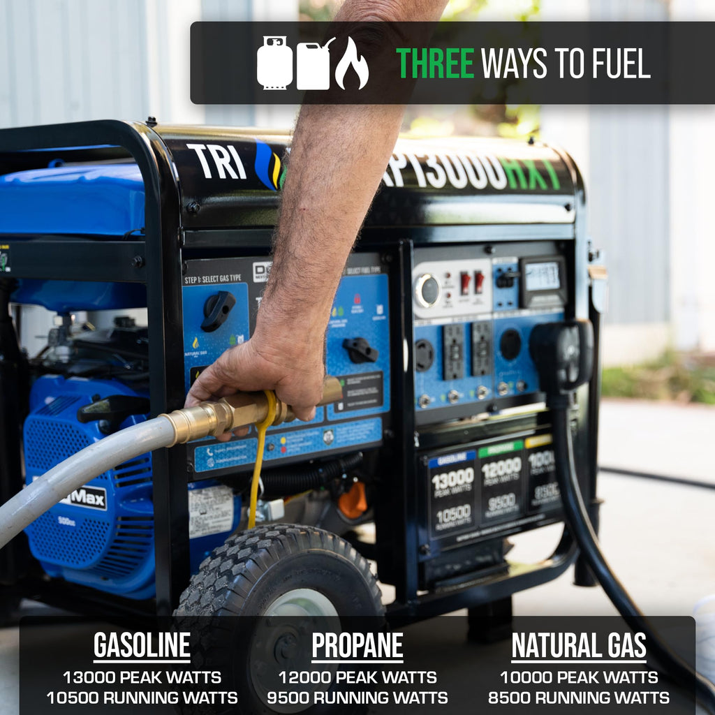 DuroMax XP13000HX 13,000-Watt Dual Fuel Portable Generator - Gas & Propane, Electric Start, Whole Home Power Backup, Transfer Switch Ready, RV &