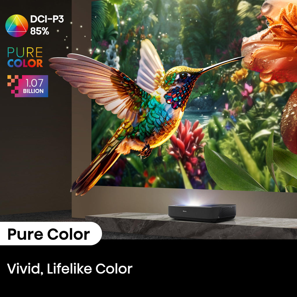 Hisense PX3-PRO Ultra Short Throw Triple Laser Projector, 4K UHD, 80 C 150, 3,000 Lumens, 3000:1 Contrast, Dolby Vision & Atmos, IMAX Enhanced, 240