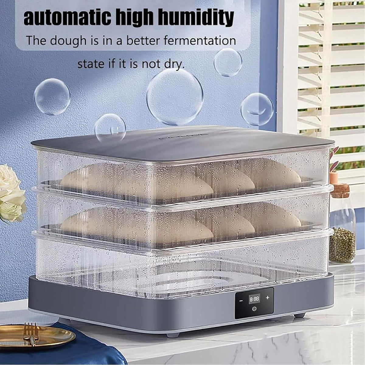 40L Bread Proofing Box, Electric Dough Proofer Machine for Home Use, 450mmx330mm Large Size Inner Cavity, Adjustable Temperature +Timing(1min-24h)