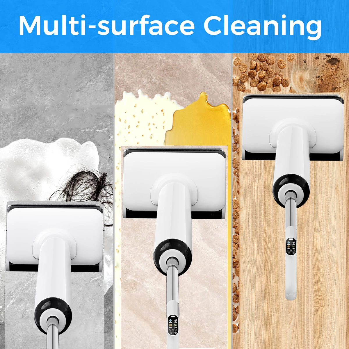 Wet Dry Vacuum Cleaner, 180 Lay-Flat Cordless Vacuum Mop Combo with Edge Cleaning, All-in-One Floor Cleaner for Hard Floors, Self-Cleaning, 45mins