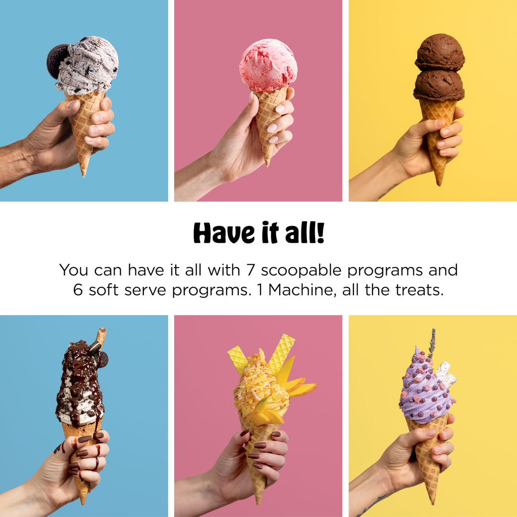 Ninja CREAMi Scoop & Swirl Ice Cream and Soft Serve Maker, Sorbet, Milkshake, Frozen Yogurt, Low Calories Program & More, 13-in-1, Soft Serve Handle