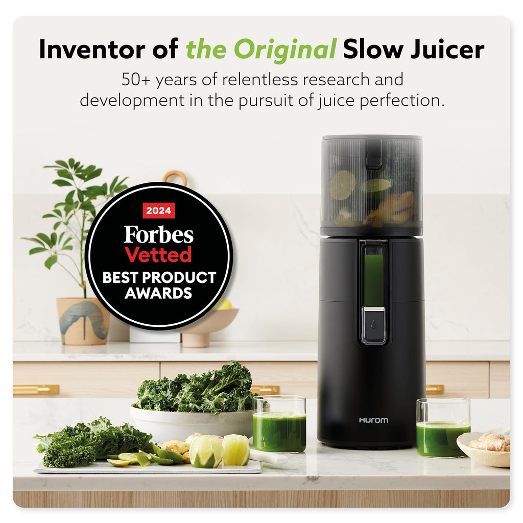 Hurom H400 Cold Press Juicer Machine, Award Winning Masticating Slow Juicer, Easy to Clean, Strainer & Hands Free with Self Feeding, Wide Mouth