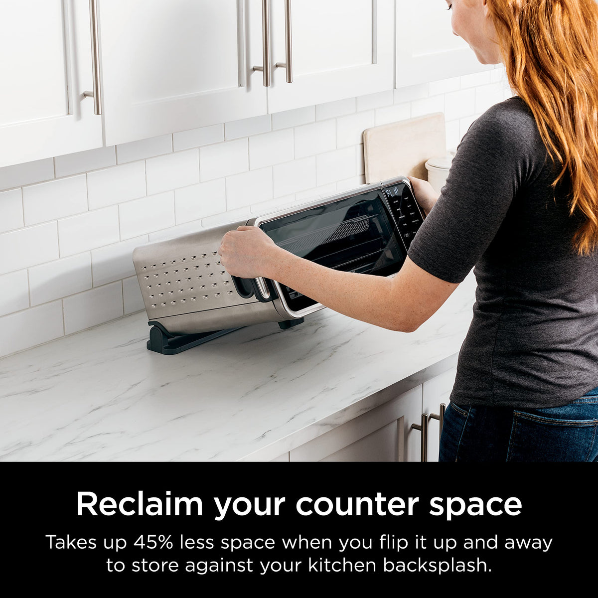 Ninja SP201 Digital Air Fry Pro Countertop 8-in-1 Oven with Extended Height, XL Capacity, Flip Up & Away Capability for Storage Space, with Air Fry