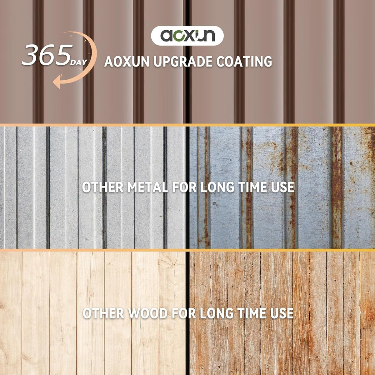 Aoxun 7.4x5.3FT Shed with Floor Galvanized Steel Outdoor Storage Shed Metal Garden Shed with Double Doors, 15mm Moisture-Proof Floor & Ventilation