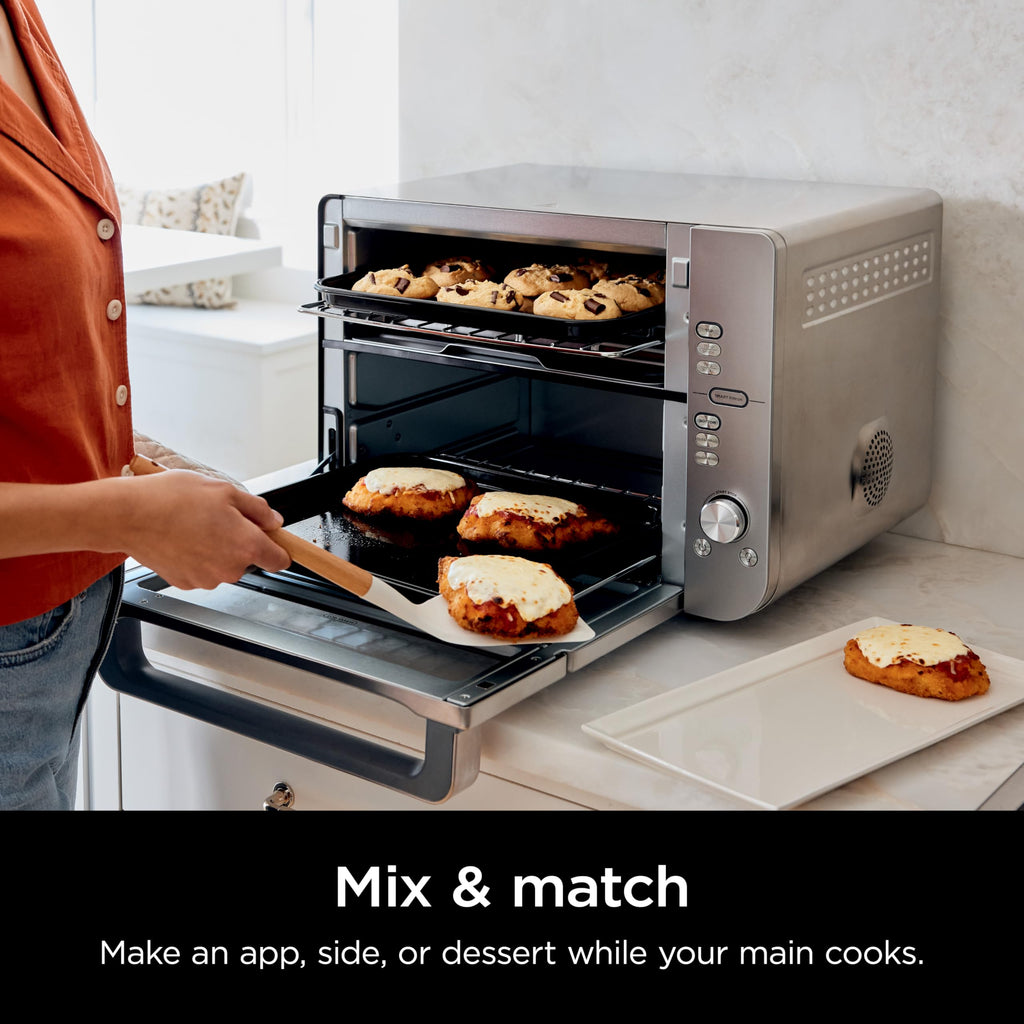 Ninja Air Fryer & Toaster Oven | Double Stack XL | Countertop Oven | 12-in-1 Fits 4.5lb Chicken & 6lbs of Wings | SmartFinish Cook 2 Different Meals