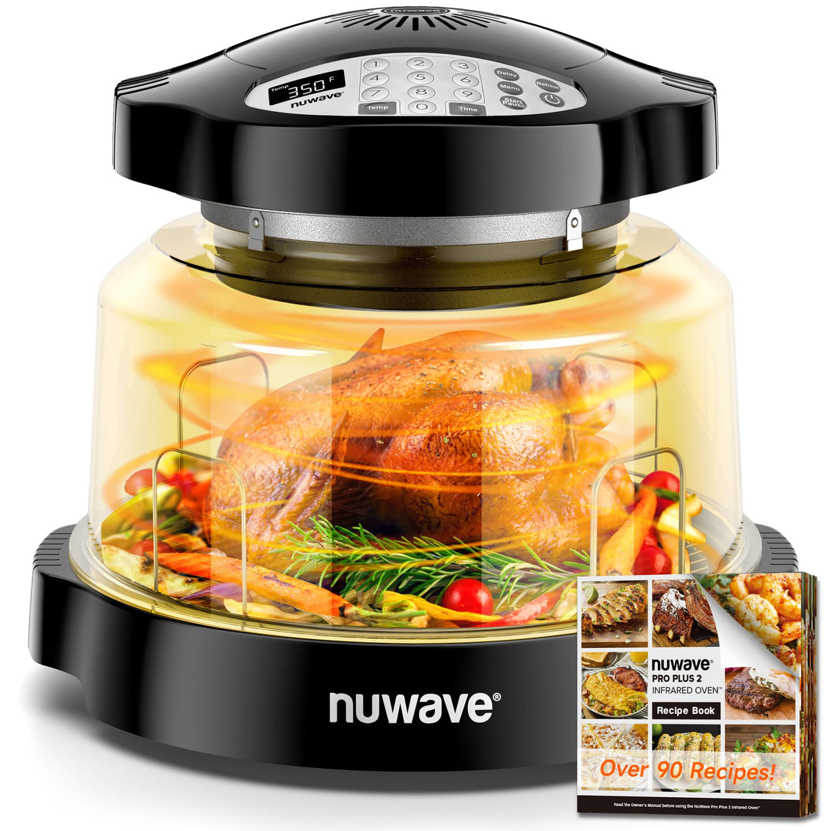 Nuwave Oven Pro Plus Air Fryer, Infra-Red Countertop, 2025 Advanced Convection, No Defrosting or Preheating, Cook Fresh or Frozen, Durable Power Dome