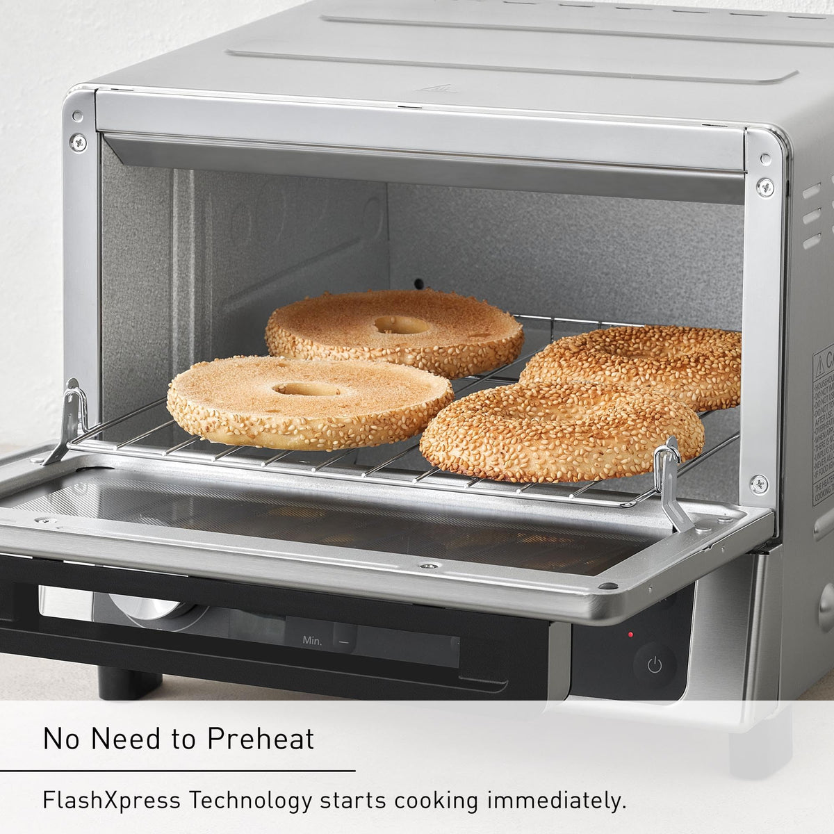 Panasonic FlashXpress Toaster Oven Countertop, 4-Slice Compact Size with Double Infrared Heating, 6 Auto Cook Options and Precise Temperature Control