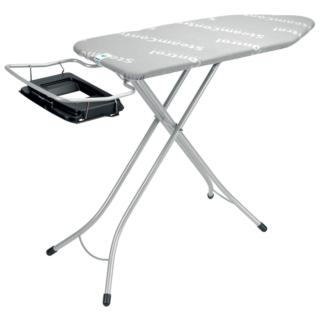 Brabantia Size C Ironing Board (49 x 18in) 7 Height Options, Adjustable Steam Iron Rest Holder & Linen Rack (Ecru) Non-Slip Feet, Anti-Collapse Child