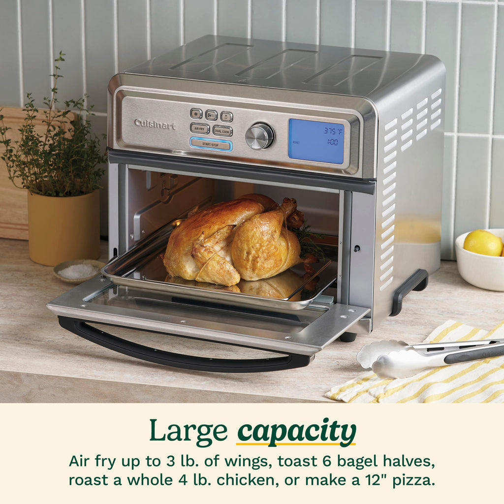 Cuisinart Air Fryer Toaster Oven, Digital Display, 1800 Watt Air Fryer Toaster Oven Combo with Adjustable Temperature and Controls, Stainless Steel
