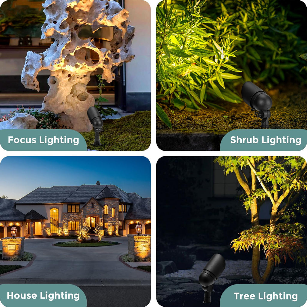 Gardencoin Low Voltage Landscape Spotlight, 12V LED Outdoor Landscape Lighting, Landscape Spot Lights Wired for Garden and Yard, Aluminum Up Lighting