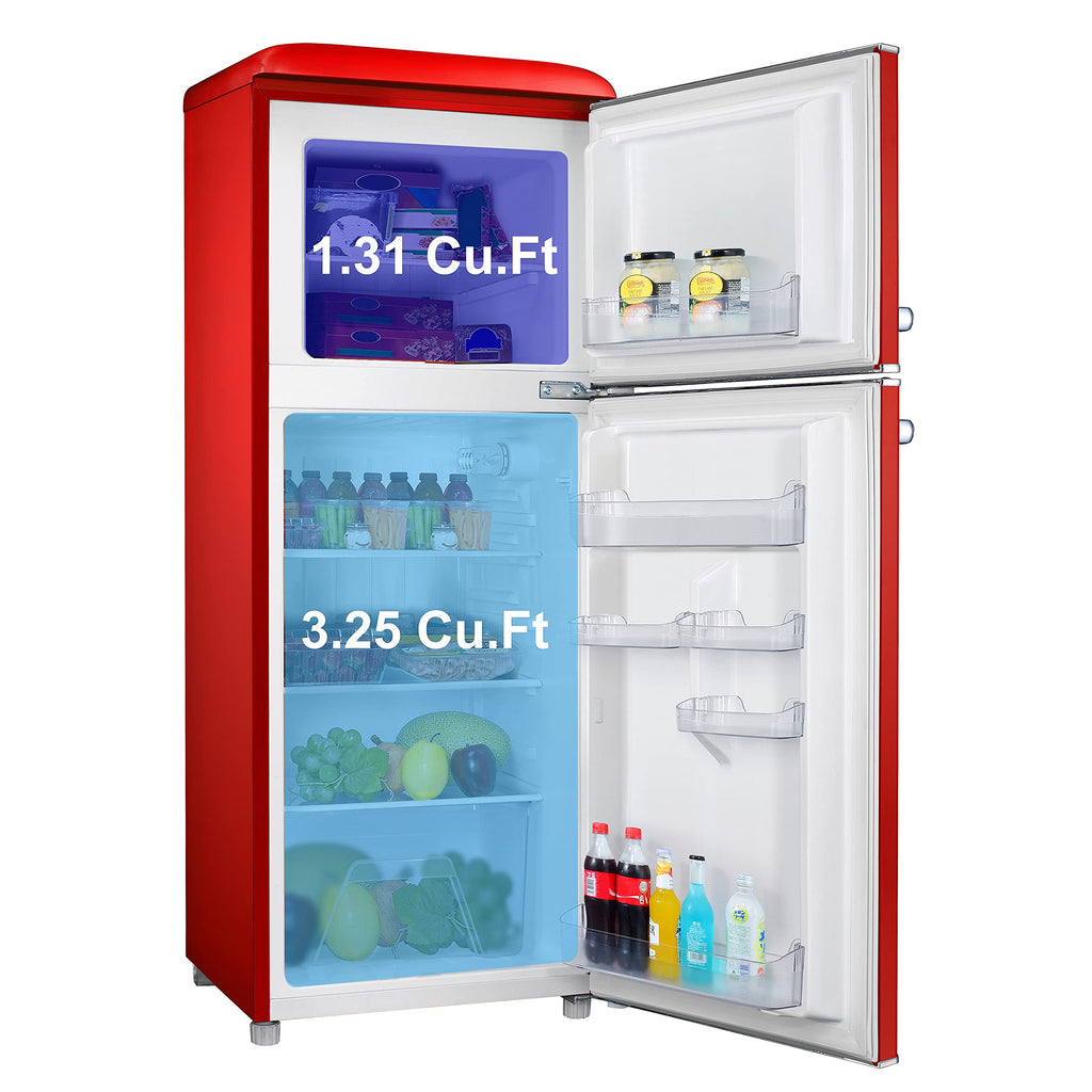 Galanz GLR25MBKR10 Retro Compact Refrigerator, Mini Fridge with Single Doors, Adjustable Mechanical Thermostat with Chiller, Black, 2.5 cu ft