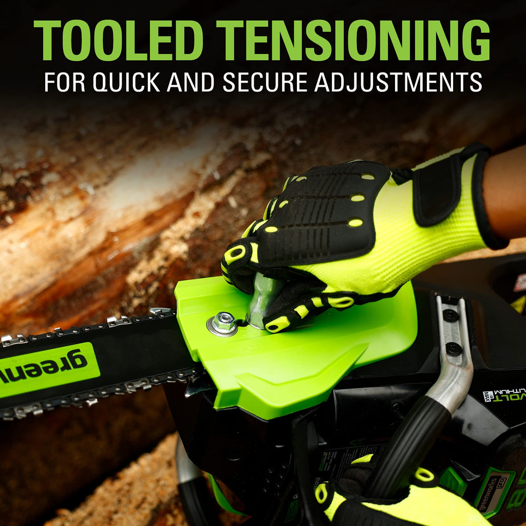 Greenworks 80V 18" Brushless Cordless Chainsaw (Great For Tree Felling, Limbing, Pruning, and Firewood) / 75+ Compatible Tools), 2.0Ah Battery and