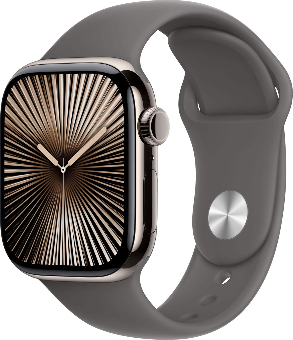 Apple Watch Series 10 [GPS + Cellular, 42mm] - Jet Black Aluminum Case with Black Sport Band, S/M (Renewed)