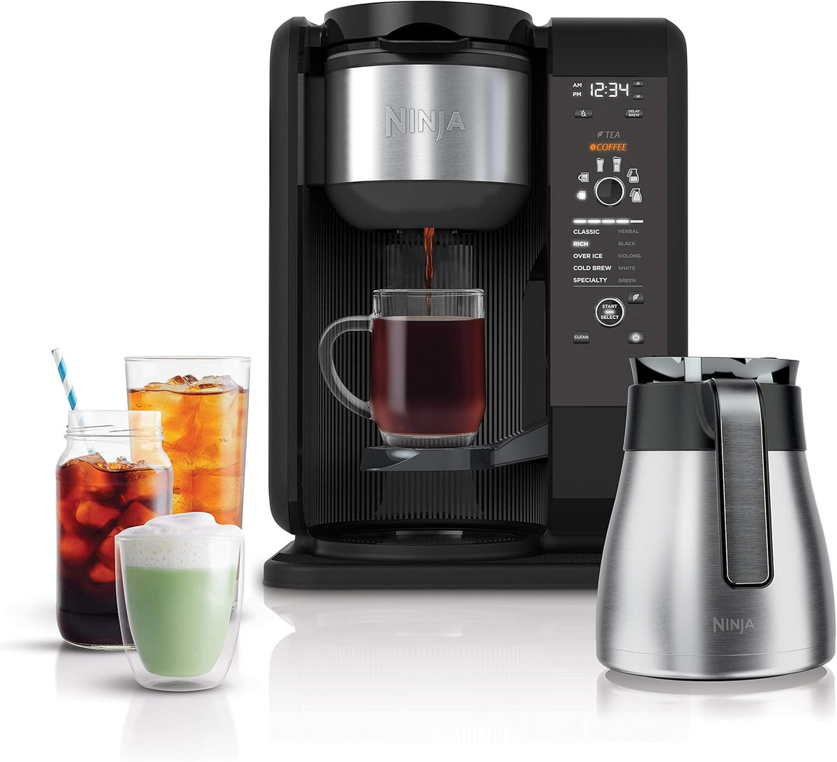 Shark Ninja CP307 Hot and Cold Brewed System W/Thermal Carafe Coffee Maker, Black