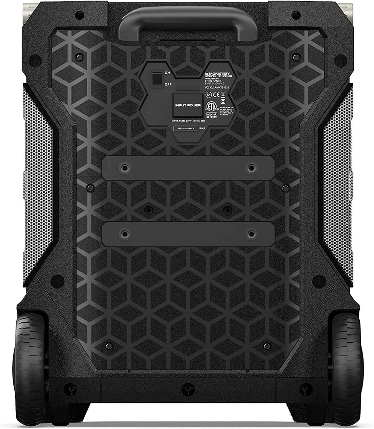Monster Rockin' Roller 270 Portable Indoor/Outdoor Wireless Speaker, 200 Watts, Up to 100 Hours Playtime, IPX4 Water Resistant, Qi Charger, Connect
