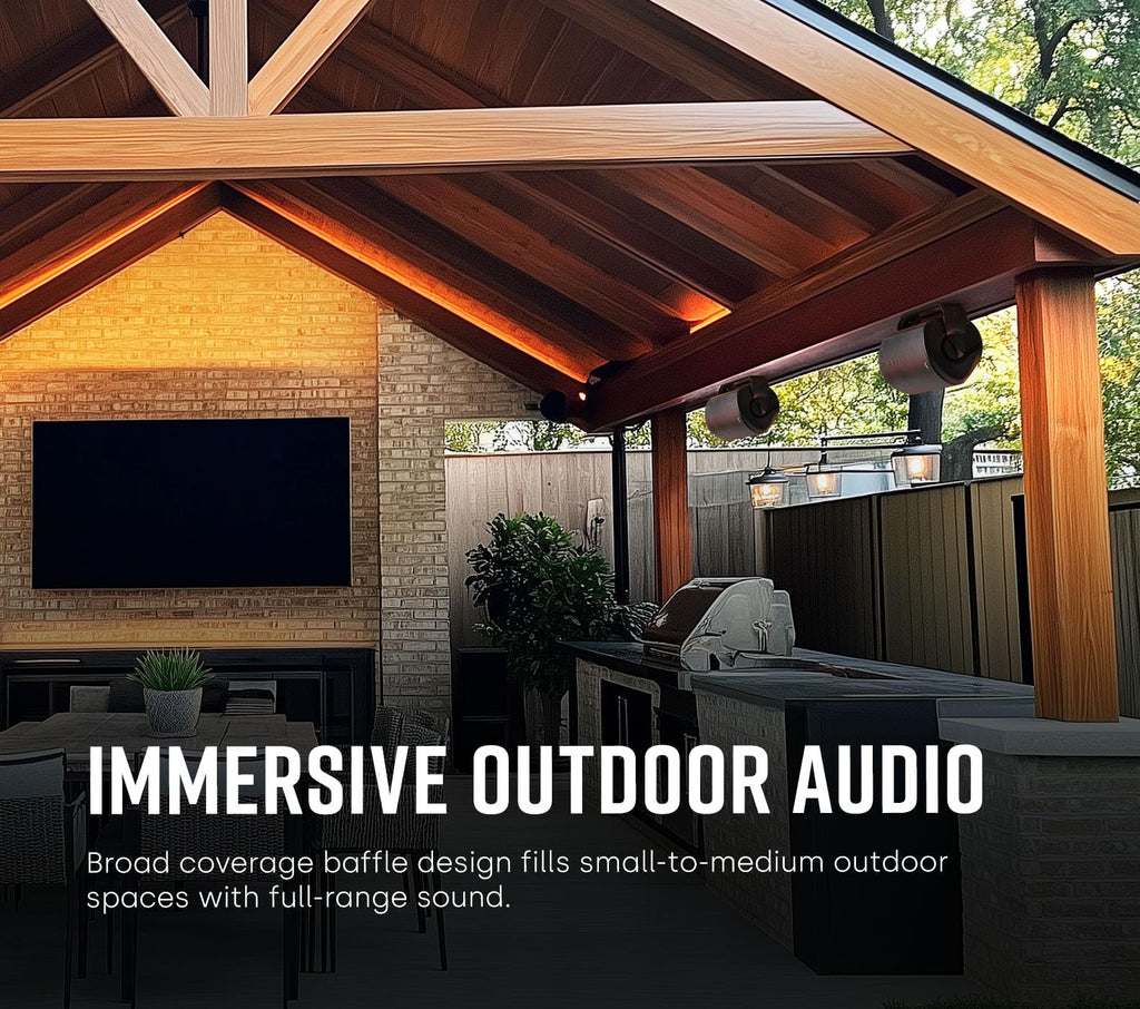 Polk Audio Atrium 4 Weatherproof Outdoor Speakers with Powerful Bass (Pair, Black), All-Weather Durability, Broad Sound Coverage, Speed-Lock Mounting