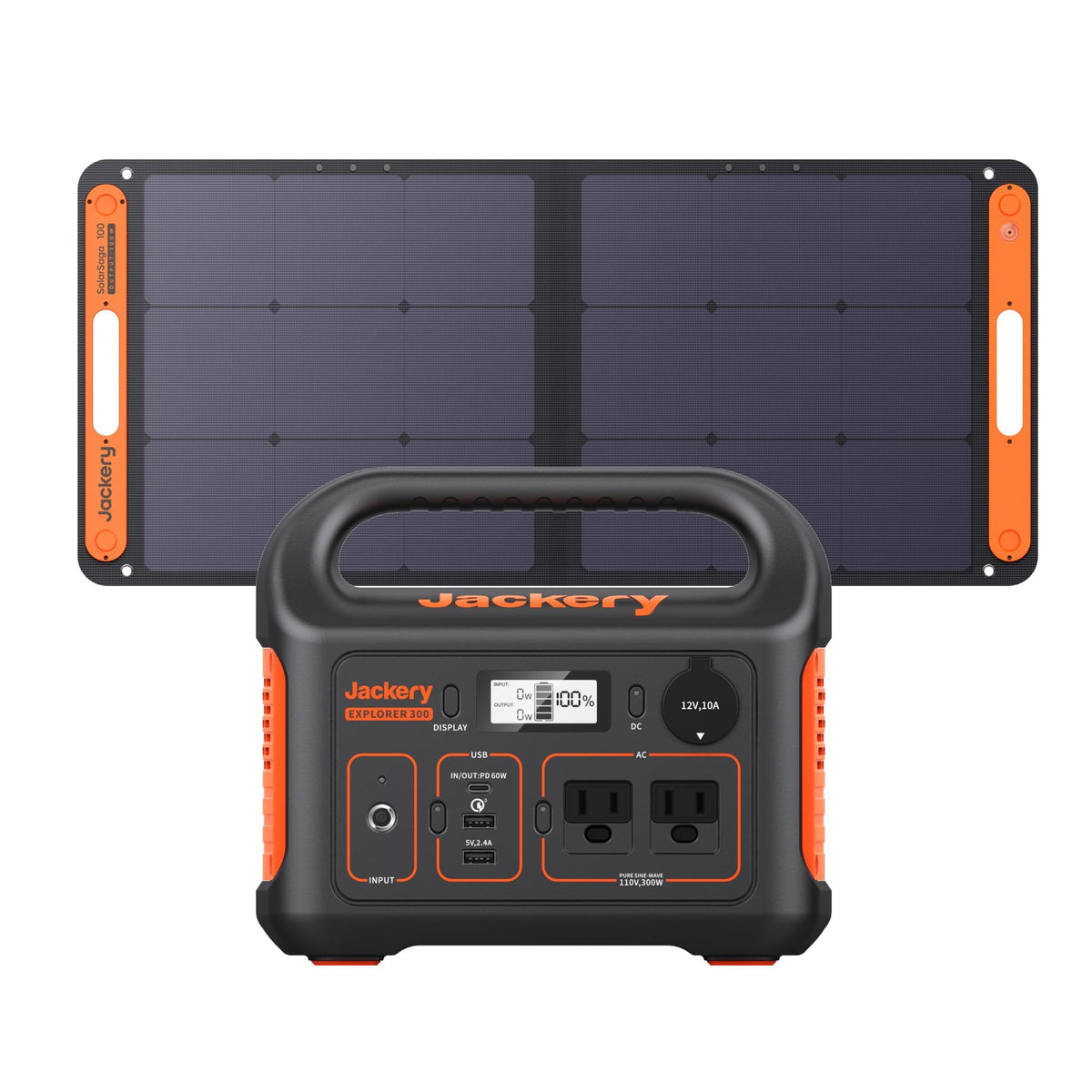 Jackery Portable Power Station Explorer 300, 293Wh Backup Lithium Battery, Solar Generator for Outdoors Camping Travel Hunting Blackout (Solar Panel