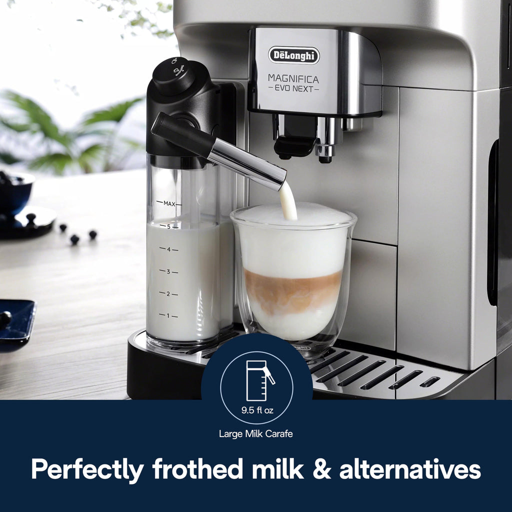 De'Longhi Magnifica Evo Automatic Espresso & Coffee Machine with Auto Milk Frother, Built-in Grinder & Auto-Clean Function - For Latte, Cappuccino