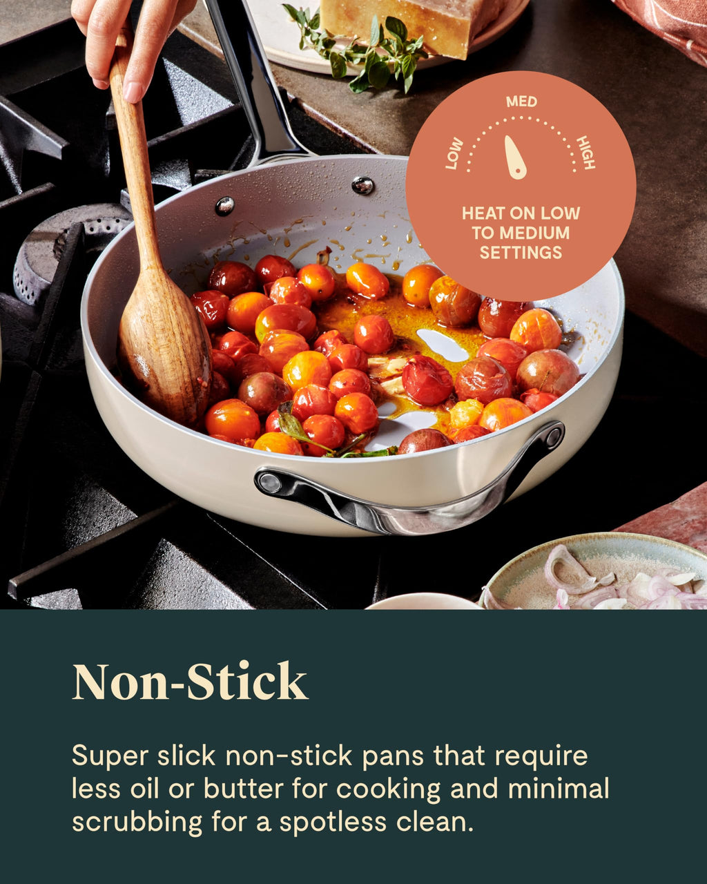 Caraway 4-Piece Fry Pan Set - Non-Stick Frying Pans (10.5 & 8) & Non-Stick Saut Pan - Non Toxic, PTFE & PFOA Free - Oven Safe & Compatible with