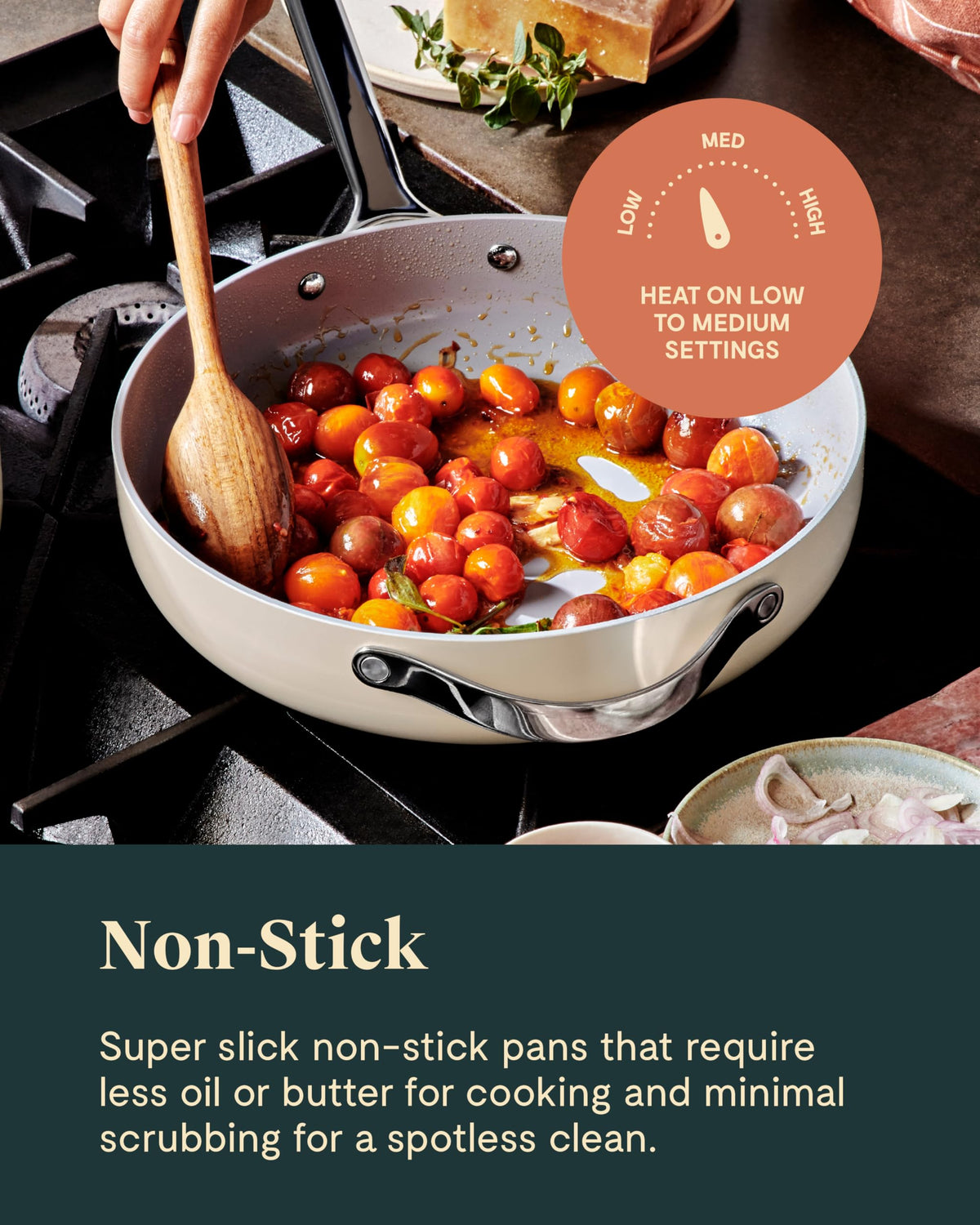 Caraway 4-Piece Fry Pan Set - Non-Stick Frying Pans (10.5 & 8) & Non-Stick Saut Pan - Non Toxic, PTFE & PFOA Free - Oven Safe & Compatible with