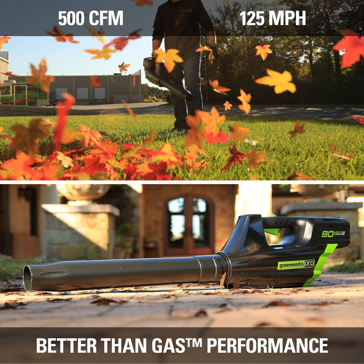 Greenworks 80V (750 CFM) Backpack Blower, 4.0Ah Battery and 4A Charger