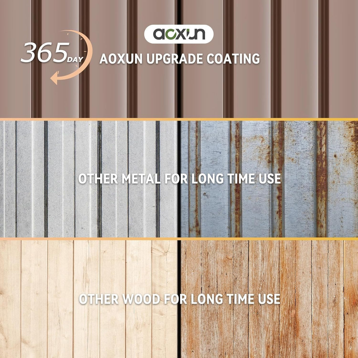Aoxun 7.4x5.3FT Shed with Floor Galvanized Steel Outdoor Storage Shed Metal Garden Shed with Double Doors, 15mm Moisture-Proof Floor & Ventilation