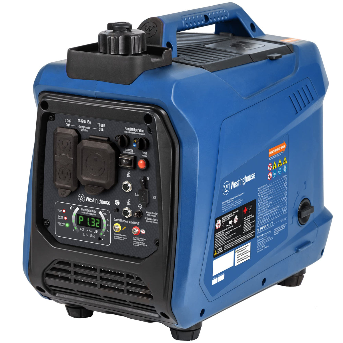 Westinghouse 2550 Peak Watt Super Quiet & Lightweight Portable Inverter Generator, RV Ready 30A Outlet, Gas Powered, Parallel Capable, Long Run Time
