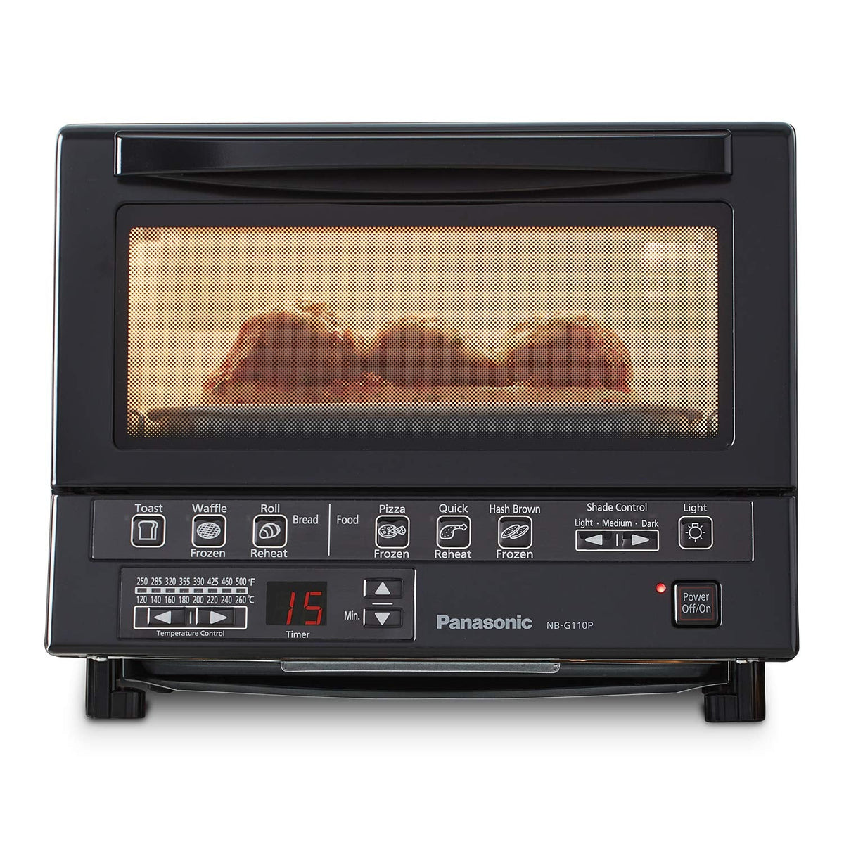 Panasonic FlashXpress Toaster Oven Countertop, 4-Slice Compact Size with Double Infrared Heating, 6 Auto Cook Options and Precise Temperature Control