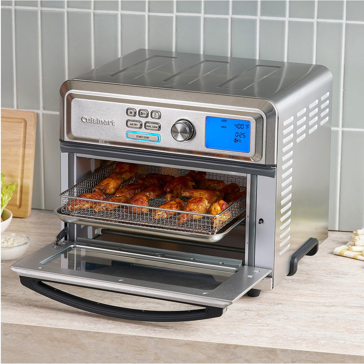 Cuisinart Air Fryer Toaster Oven, Digital Display, 1800 Watt Air Fryer Toaster Oven Combo with Adjustable Temperature and Controls, Stainless Steel