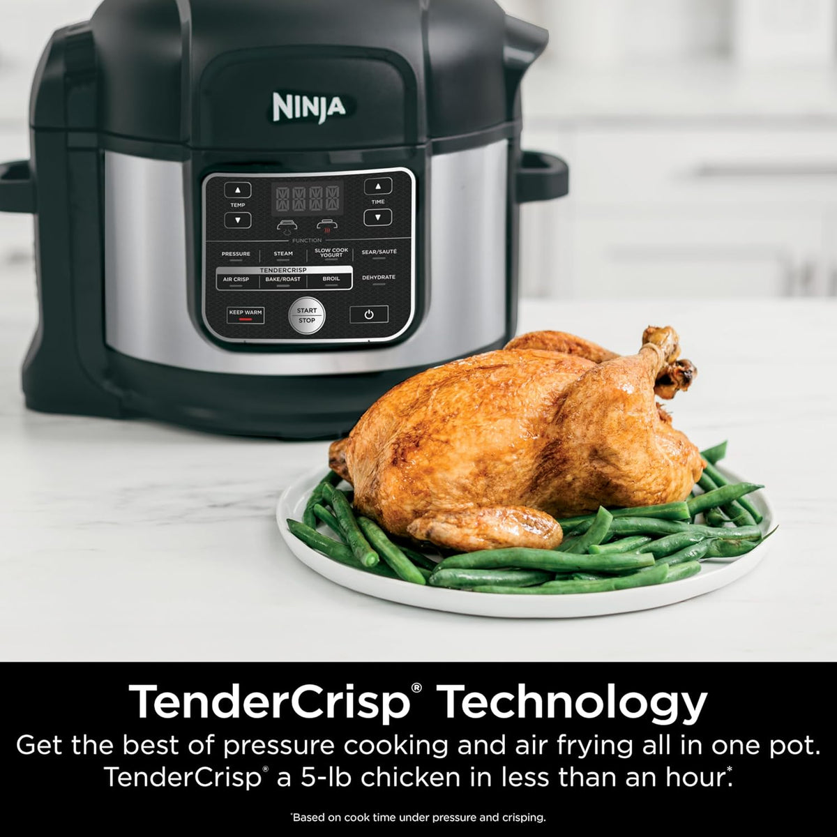 Ninja Foodi 10 in 1 (OS300), 6.5 Quart Pro Pressure Cooker Air Fryer Multicooker, Precise Heating, Family Capacity, Stainless