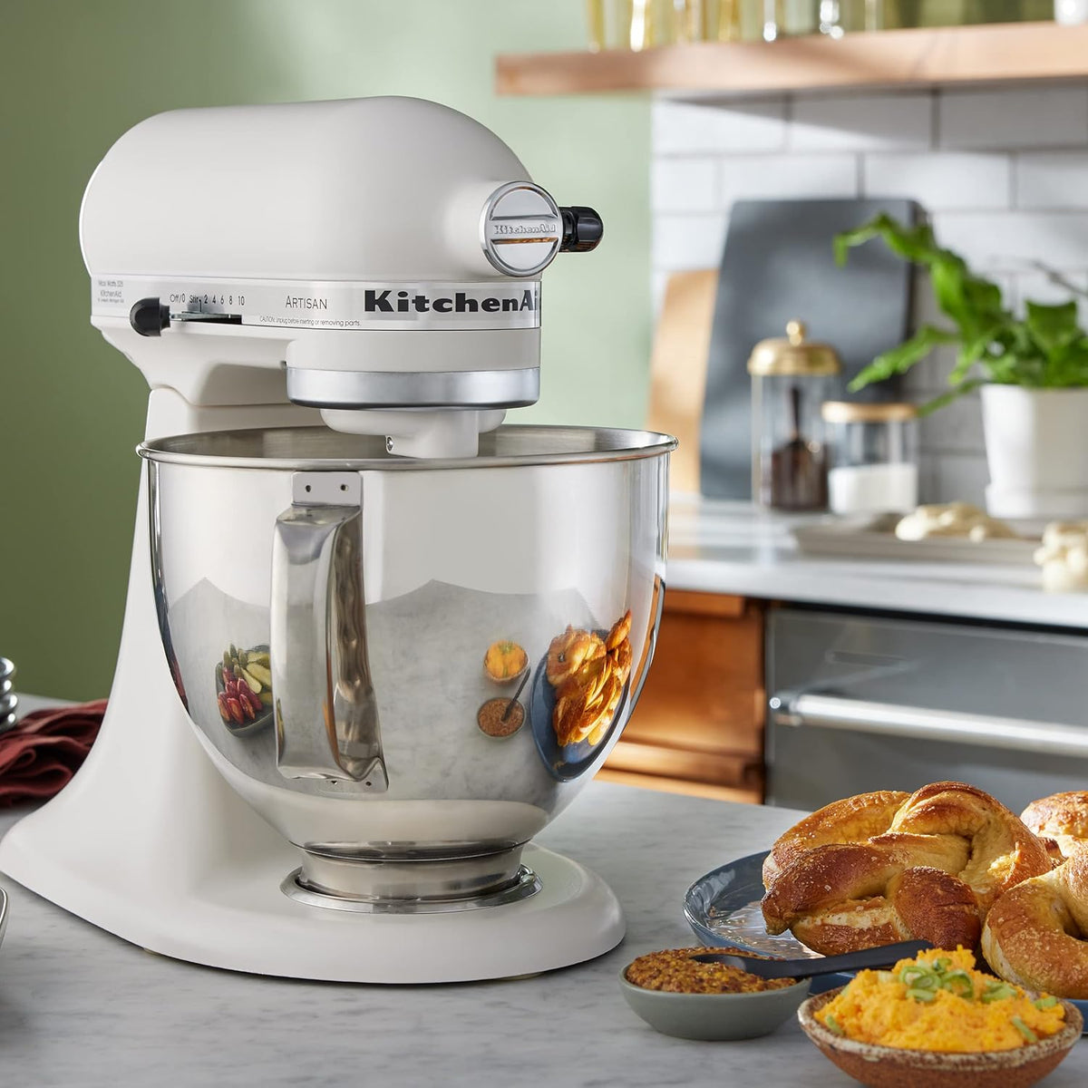 KitchenAid Artisan Series 5 Quart Tilt Head Stand Mixer, KSM150PS, Porcelain