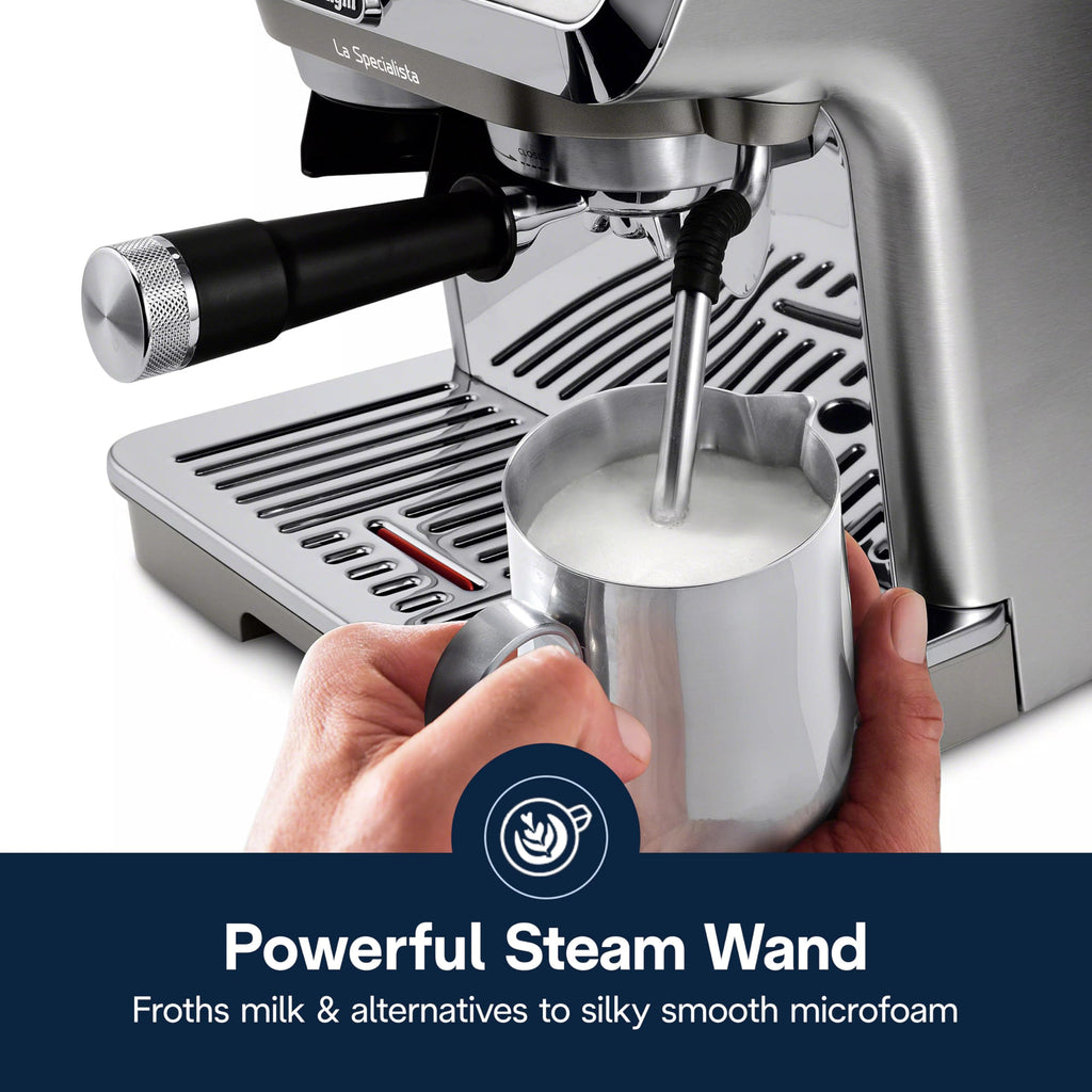 De'Longhi La Specialista Arte Evo Espresso Machine - Compact Cold Brew Coffee Maker with Grinder, Milk Steam Wand/Frother & Tamping Tools - Home