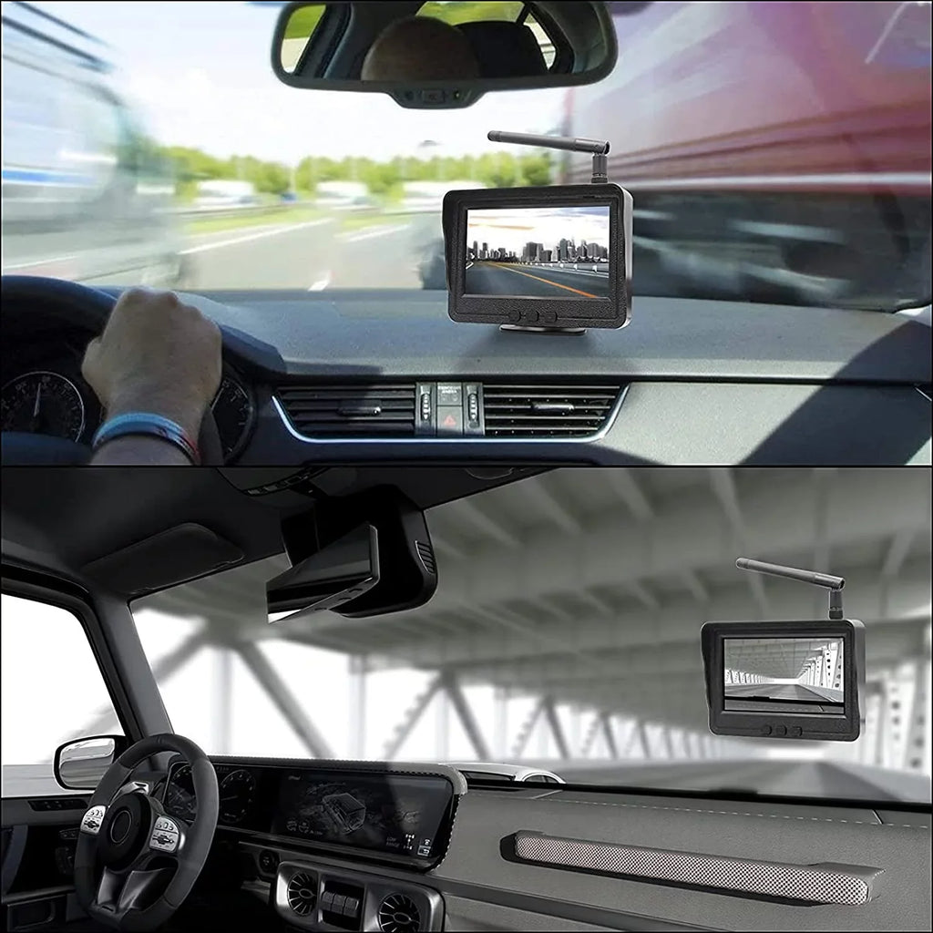 RV B-Qtech Truck, Vision Camera with LCD Rear Night Monitor for Backup Liquidproof Wireless Camera 4.3"" View 170 for Car,