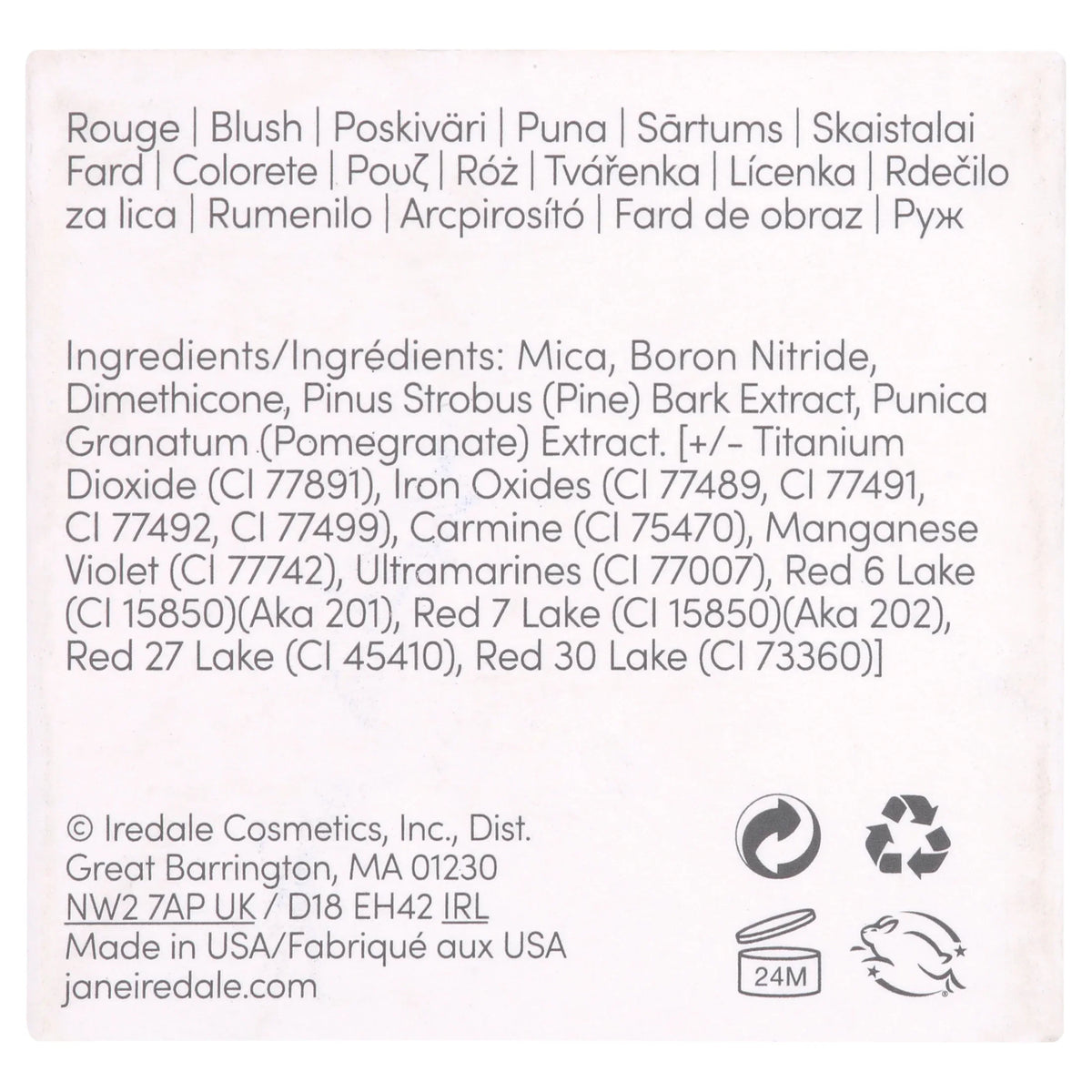 Pink PurePressed Jane Clearly Blush - Iredale