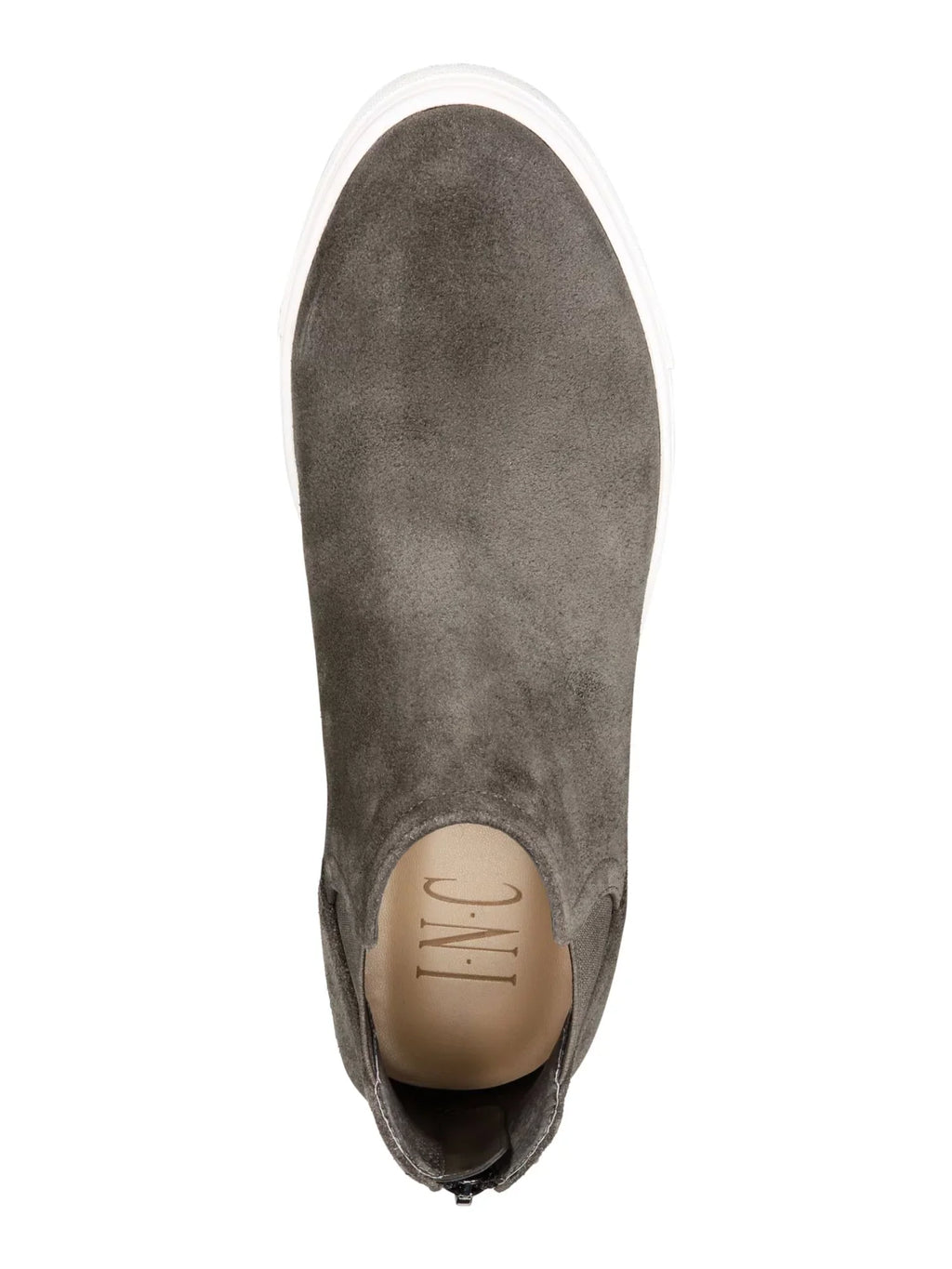 Hidden  Athletic Gore M Heel Tayla Wedge Stretch Platform 1" Leather Round Gray Shoes Perforated Sneakers INC Zip-Up Toe 8