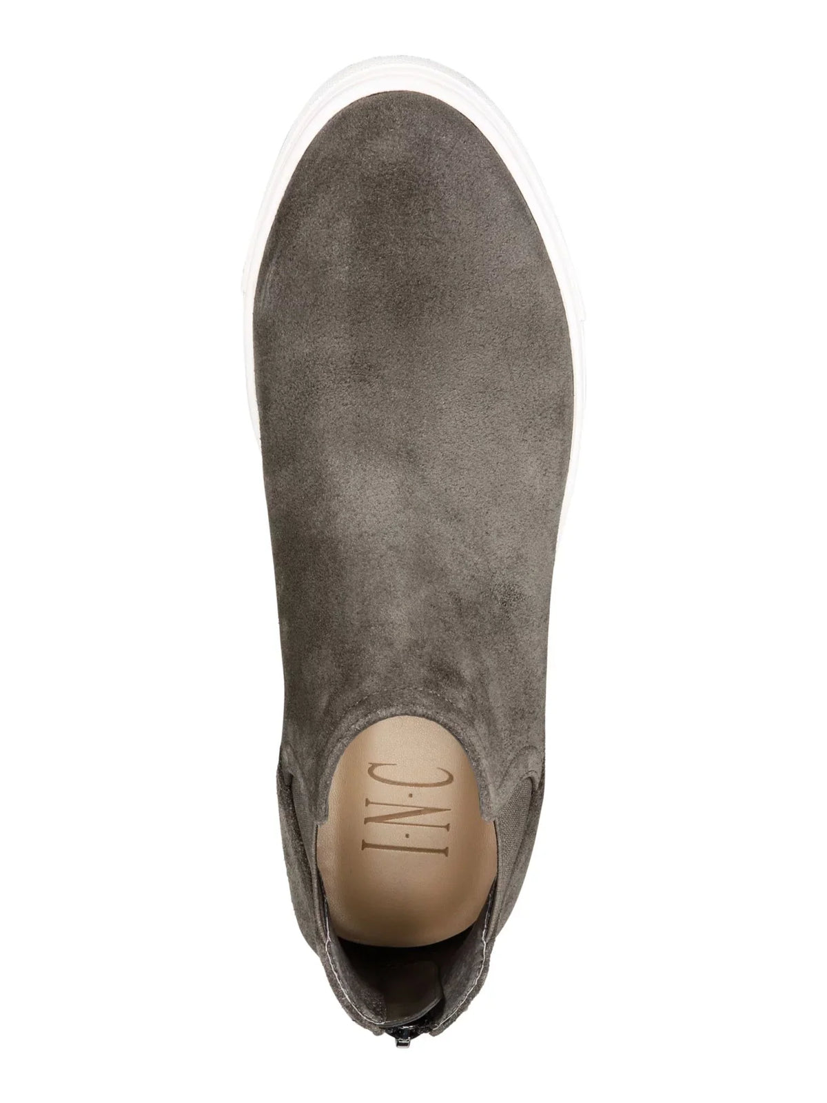 Hidden  Athletic Gore M Heel Tayla Wedge Stretch Platform 1" Leather Round Gray Shoes Perforated Sneakers INC Zip-Up Toe 8