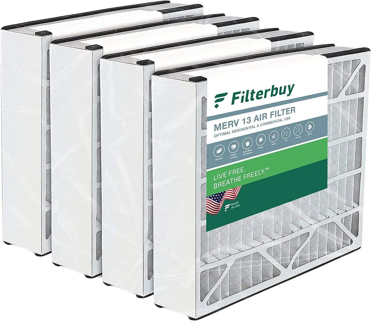 HVAC AC Air Filterbuy Pleated Bear (4-Pack) MERV Air 255649-101 Filters 16x25x3 Trion Furnace for 13