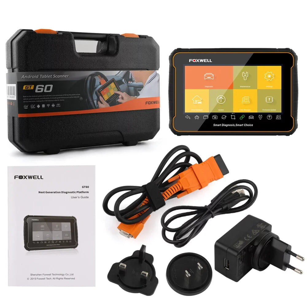 All Full Car Automotive Check, Auto OBD2 EOBD Analyzer System Tool Services Functions Reader Tool Scanner OBDII Scanner Advanced Scan OBD Diagnostic 24 Reset FOXWELL GT60 OBD Automotive Code