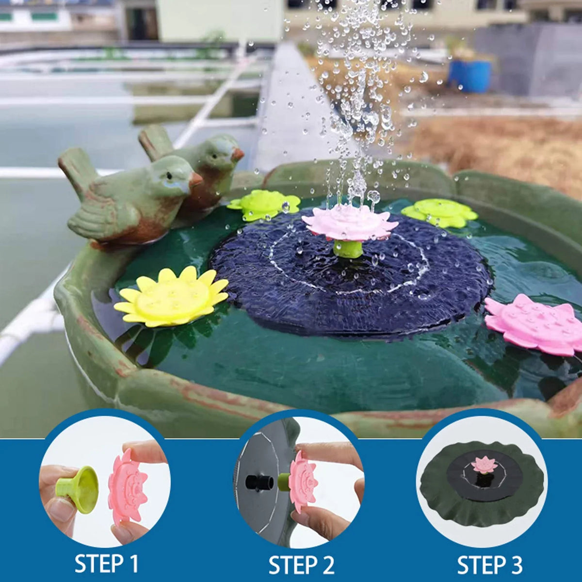 Solar Pond Imitation Sun Swimming Fountains Sprinkler Pool Controlled Motion For Garden Flower