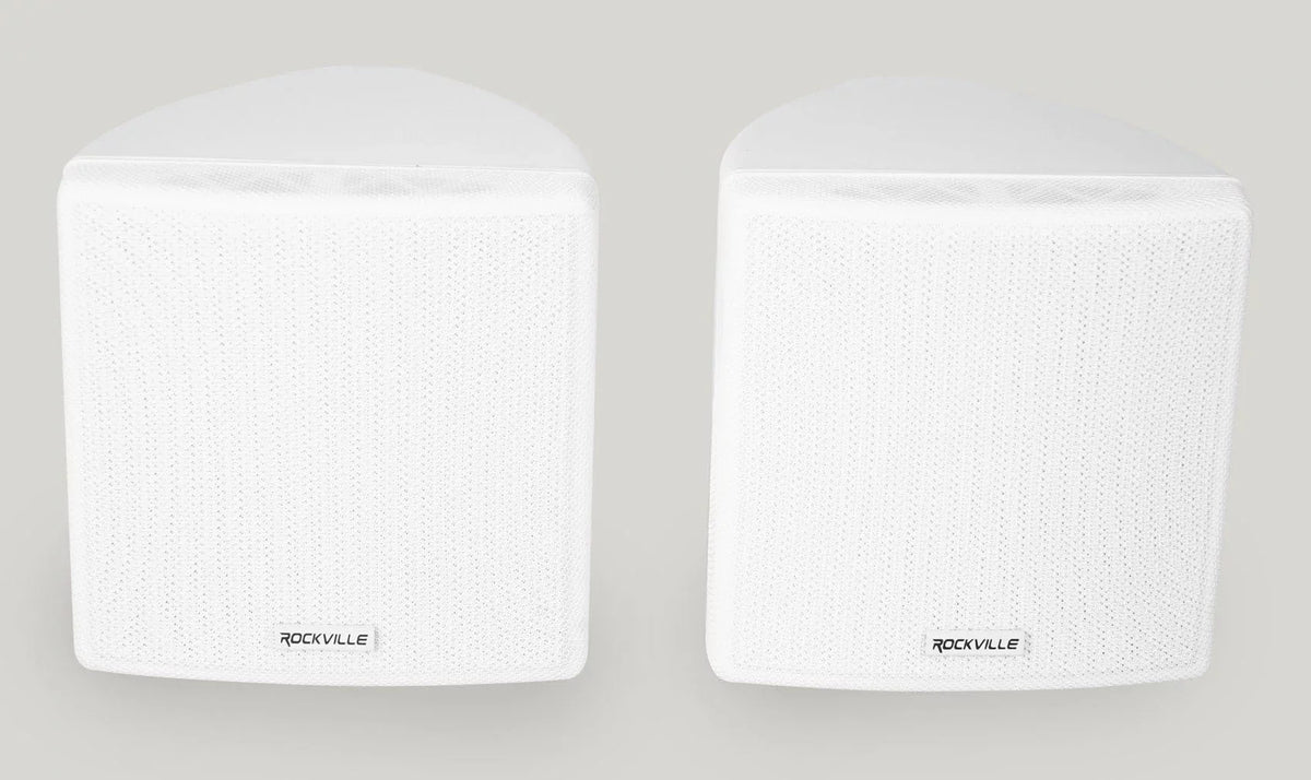 Wall Kit Home Rockville 4-Room Receiver+(8) Audio RPA40BT Cube Speakers White