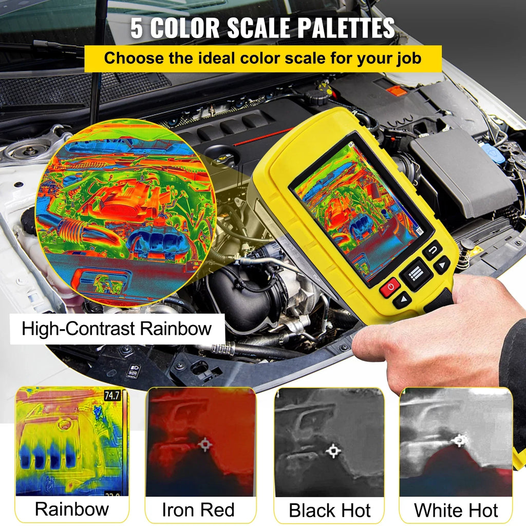 Infrared Resolution Display for Li-ion Pixels) Camera, Color Built-in Detect Camera 60x60 HVAC, IR Screen, Battery, SD Imaging with SKYSHALO (3600 Card and Automatic Thermal Electrical 2.8" System