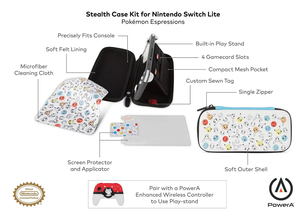 Lite Case PowerA - Expressions Nintendo Switch Stealth for Pokémon Kit
