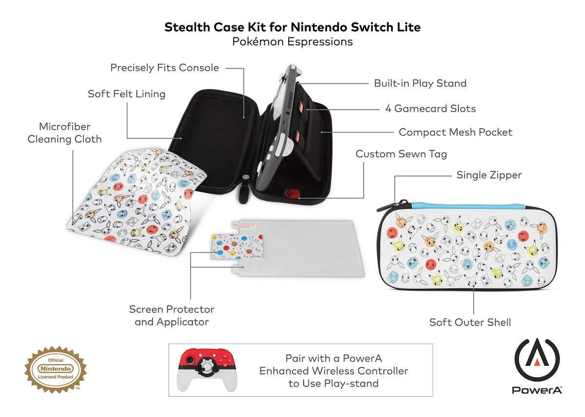 Lite Case PowerA - Expressions Nintendo Switch Stealth for Pokémon Kit
